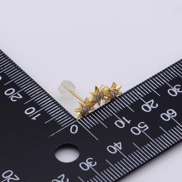 Dainty North Star Stud Earrings - Picture 2 of 3